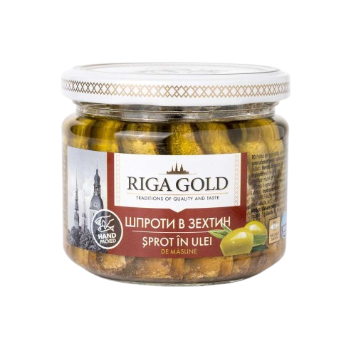 ШПРОТИ ПУШЕНИ В ЗЕХТИН RIGA GOLD - 250Г