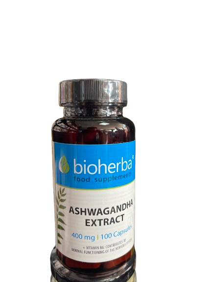 АШВАГАНДА ЕКСТРАКТ 400 МГ 100 КАПСУЛИ BIOHERBA