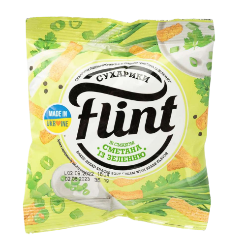 СУХАРЧЕТА СМЕТАНА И БИЛКИ FLINT – 35Г