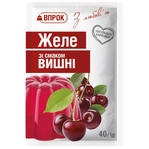 ЖЕЛЕ С ВКУС ВИШНА ВПРОК – 40Г